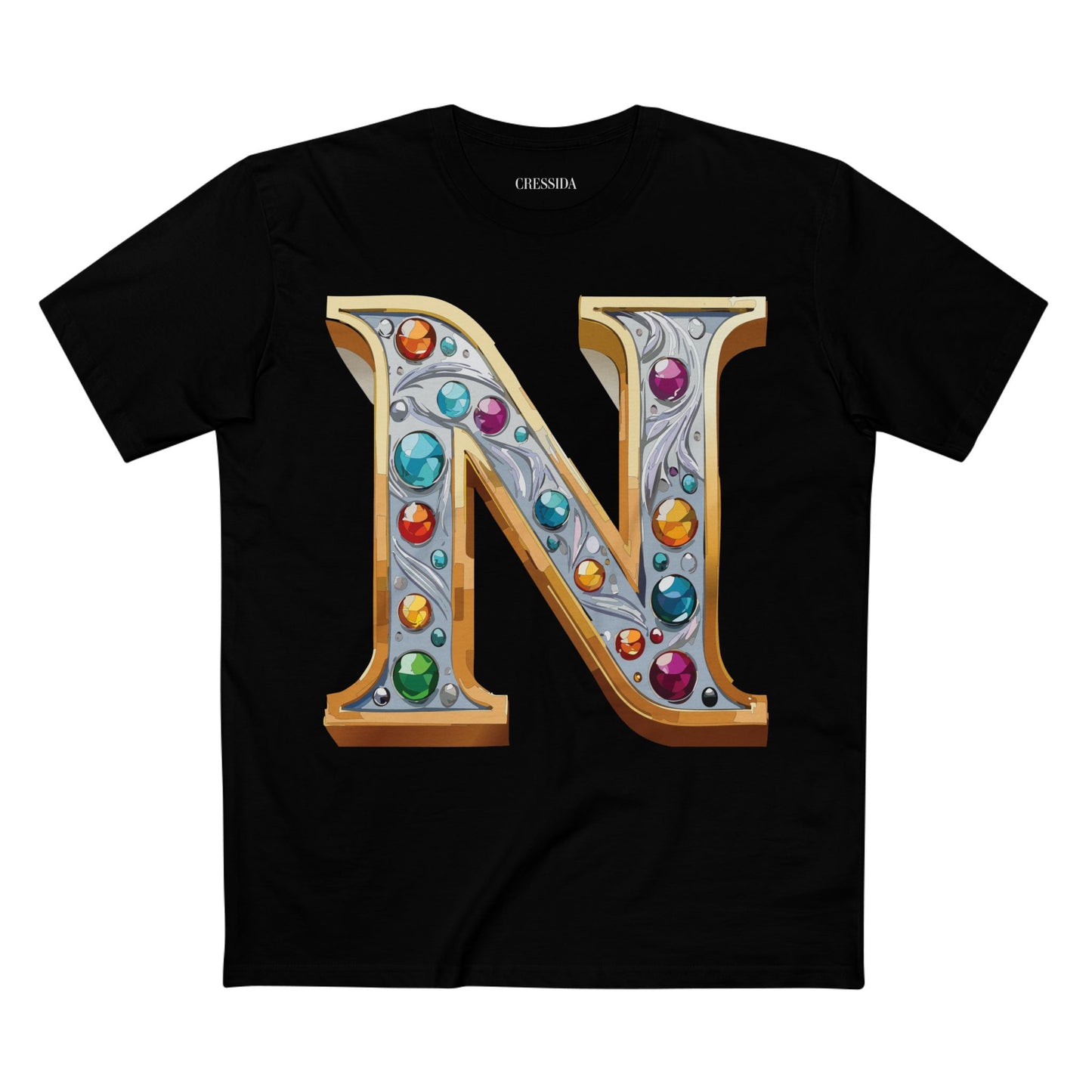Letter Shirt, Shirt with Letters, Tee Shirt with Gold Letters