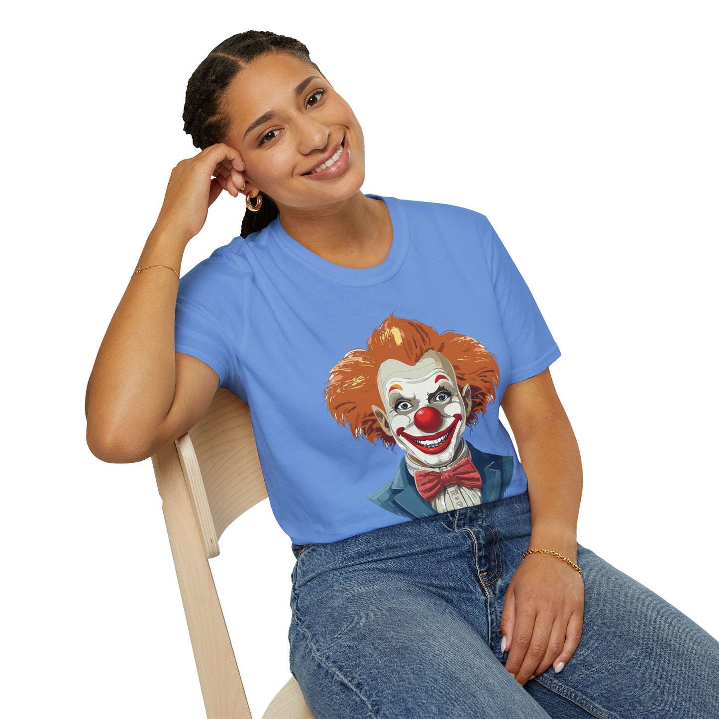 Clown Shirt, T Shirt with Clown, Funny Man Shirt, Tee Shirt with Funny Man, Circus Shirt, Shirt with Circus, Scary Man Shirt, Shirt with Scary Man