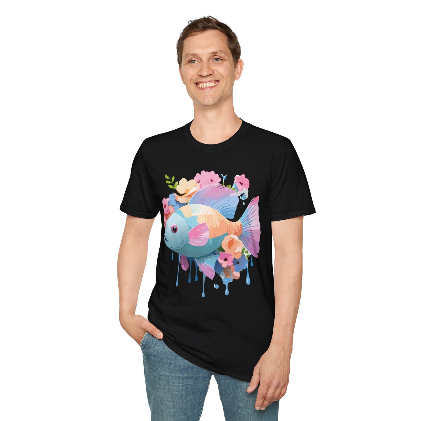 Fish Art Design Shirt, T Shirt with Fish, Graphic Shirt, Tee Shirt with Graphic Design, Shirt with Fish Graphic Art