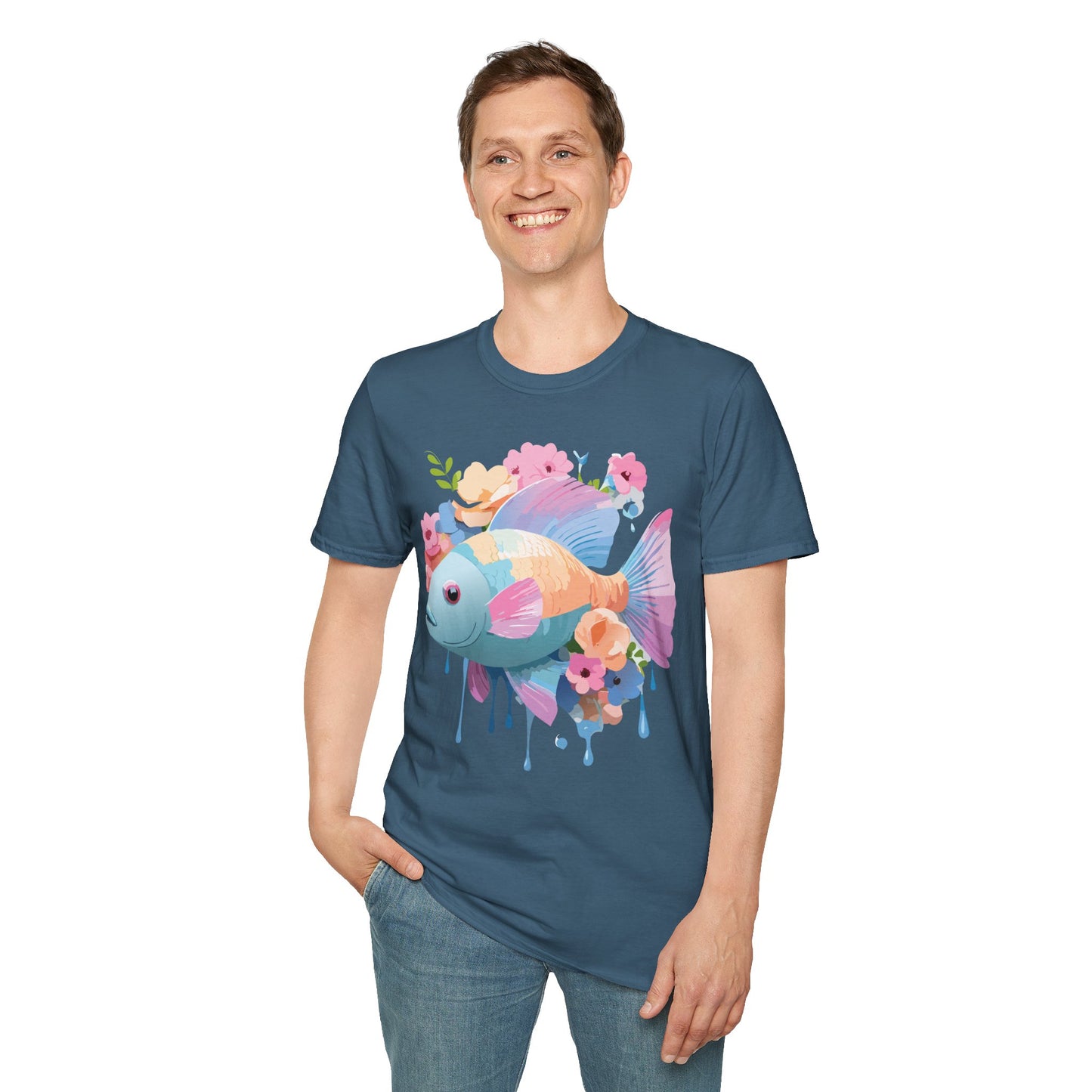 Fish Art Design Shirt, T Shirt with Fish, Graphic Shirt, Tee Shirt with Graphic Design, Shirt with Fish Graphic Art