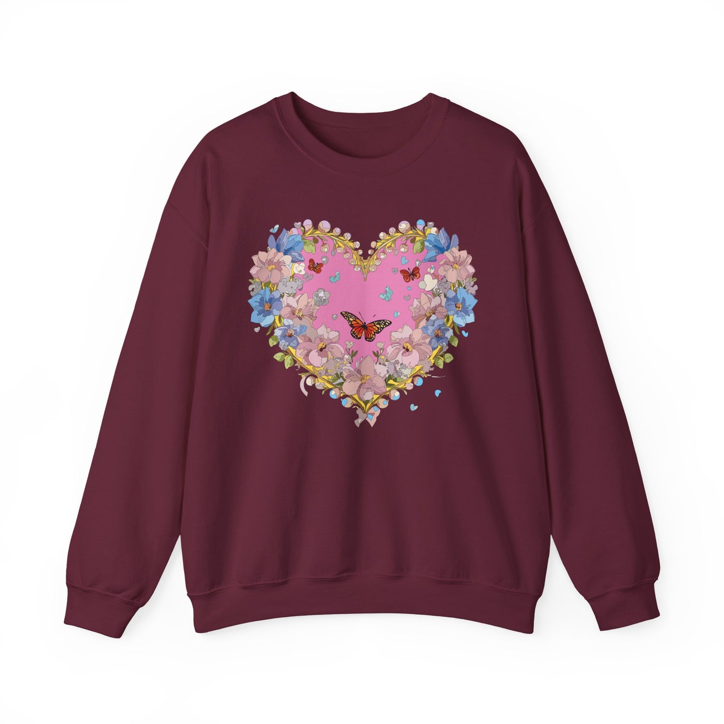 Floral Heart Sweatshirt, Floral Love Sweatshirt, Valentine's Day Sweatshirt, Heart Floral Sweatshirt