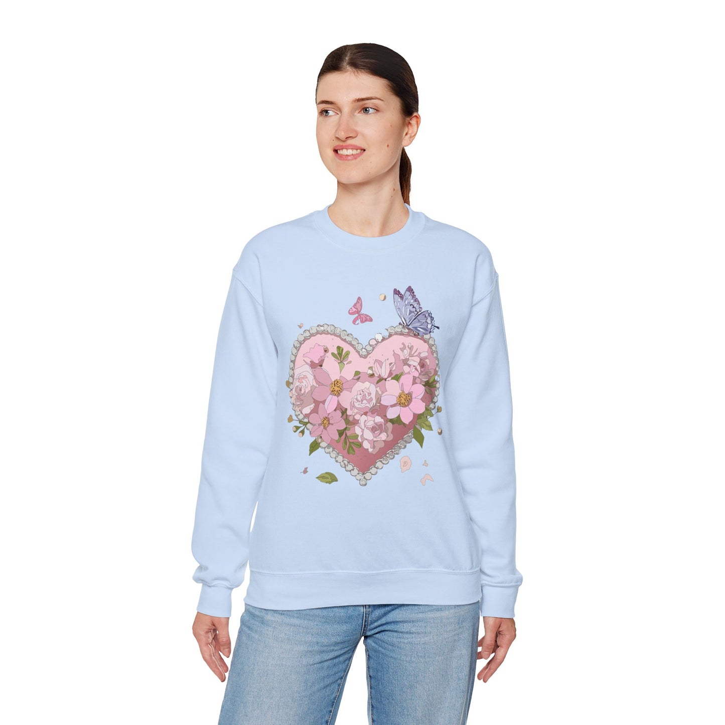 Floral Heart Sweatshirt, Floral Love Sweatshirt, Valentine's Day Sweatshirt, Heart Floral Sweatshirt