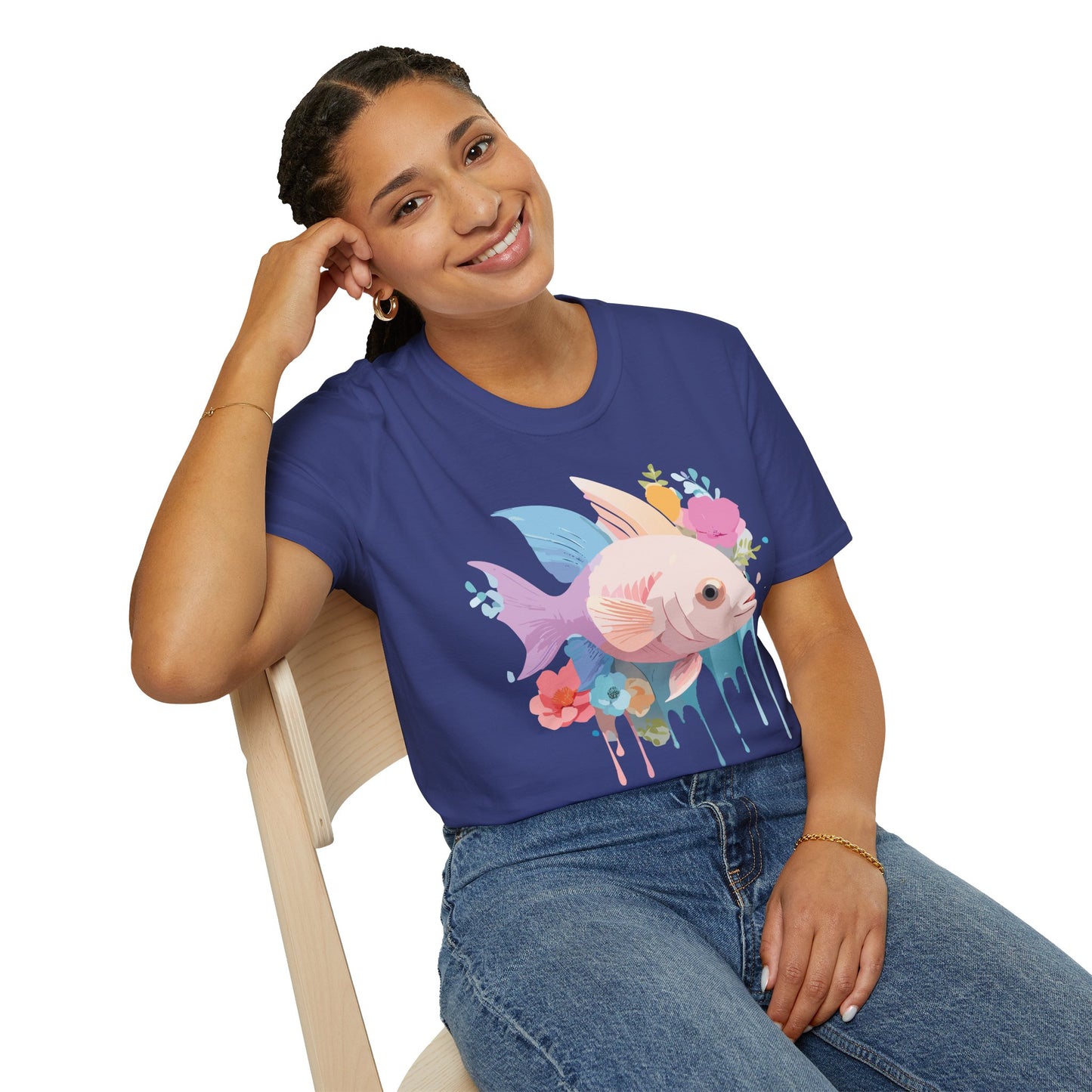 Fish Art Design Shirt, T Shirt with Fish, Graphic Shirt, Tee Shirt with Graphic Design, Shirt with Fish Graphic Art