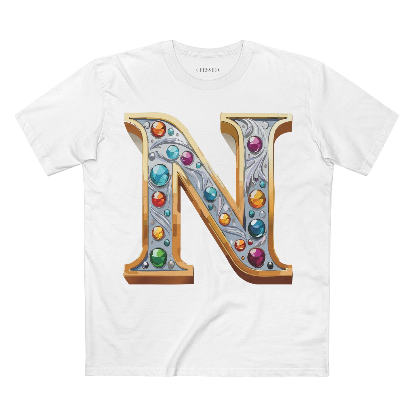 Letter Shirt, Shirt with Letters, Tee Shirt with Gold Letters