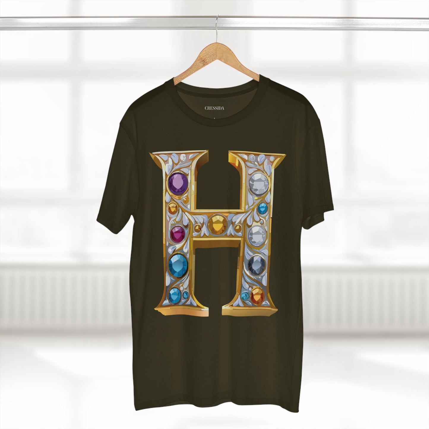 Letter Shirt, Shirt with Letters, Tee Shirt with Gold Letters