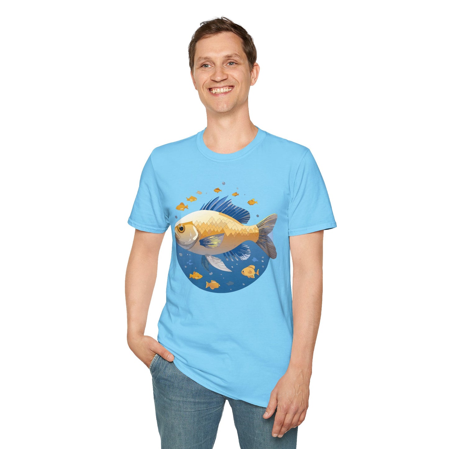 Fish Art Design Shirt, T Shirt with Fish, Graphic Shirt, Tee Shirt with Graphic Design, Shirt with Fish Graphic Art