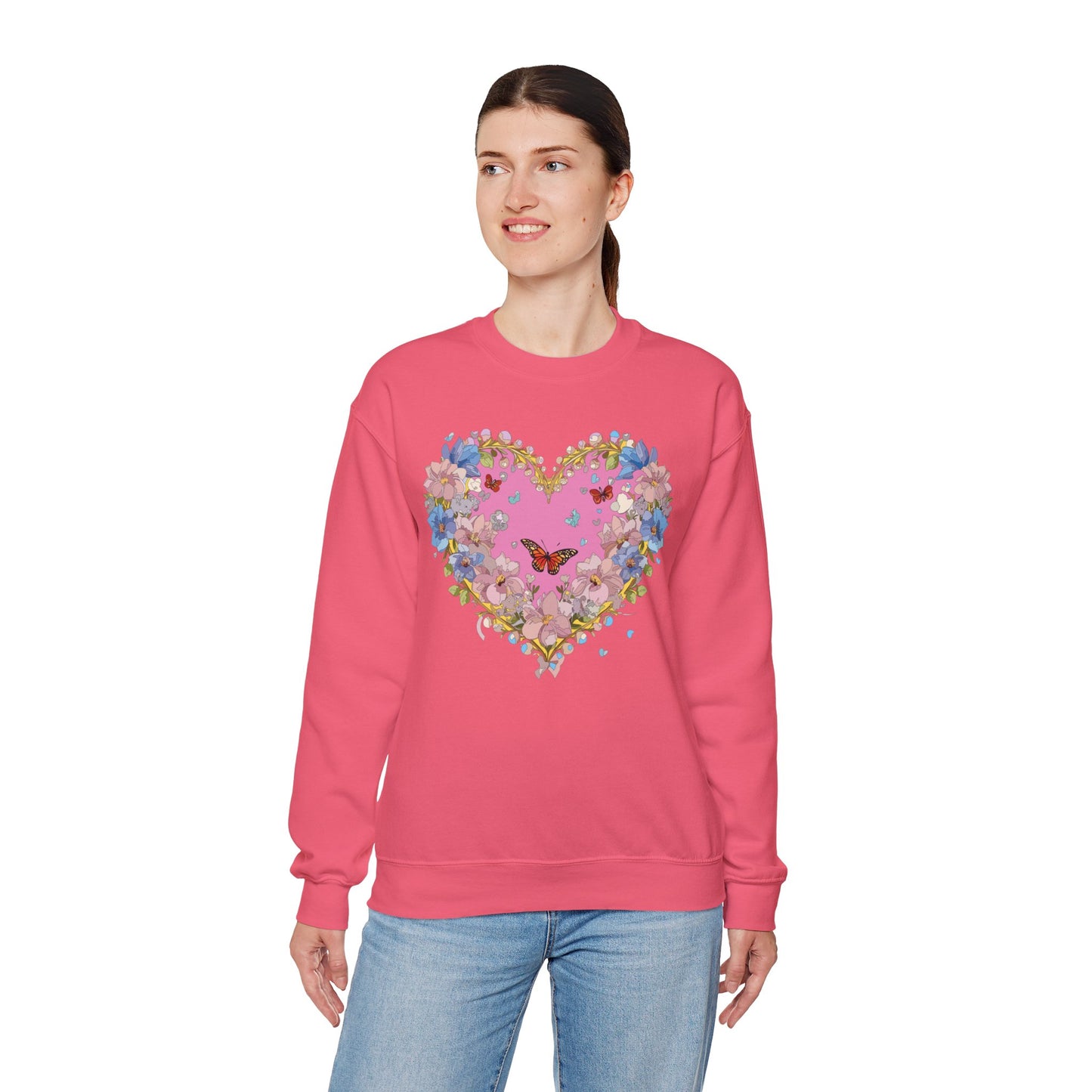 Floral Heart Sweatshirt, Floral Love Sweatshirt, Valentine's Day Sweatshirt, Heart Floral Sweatshirt