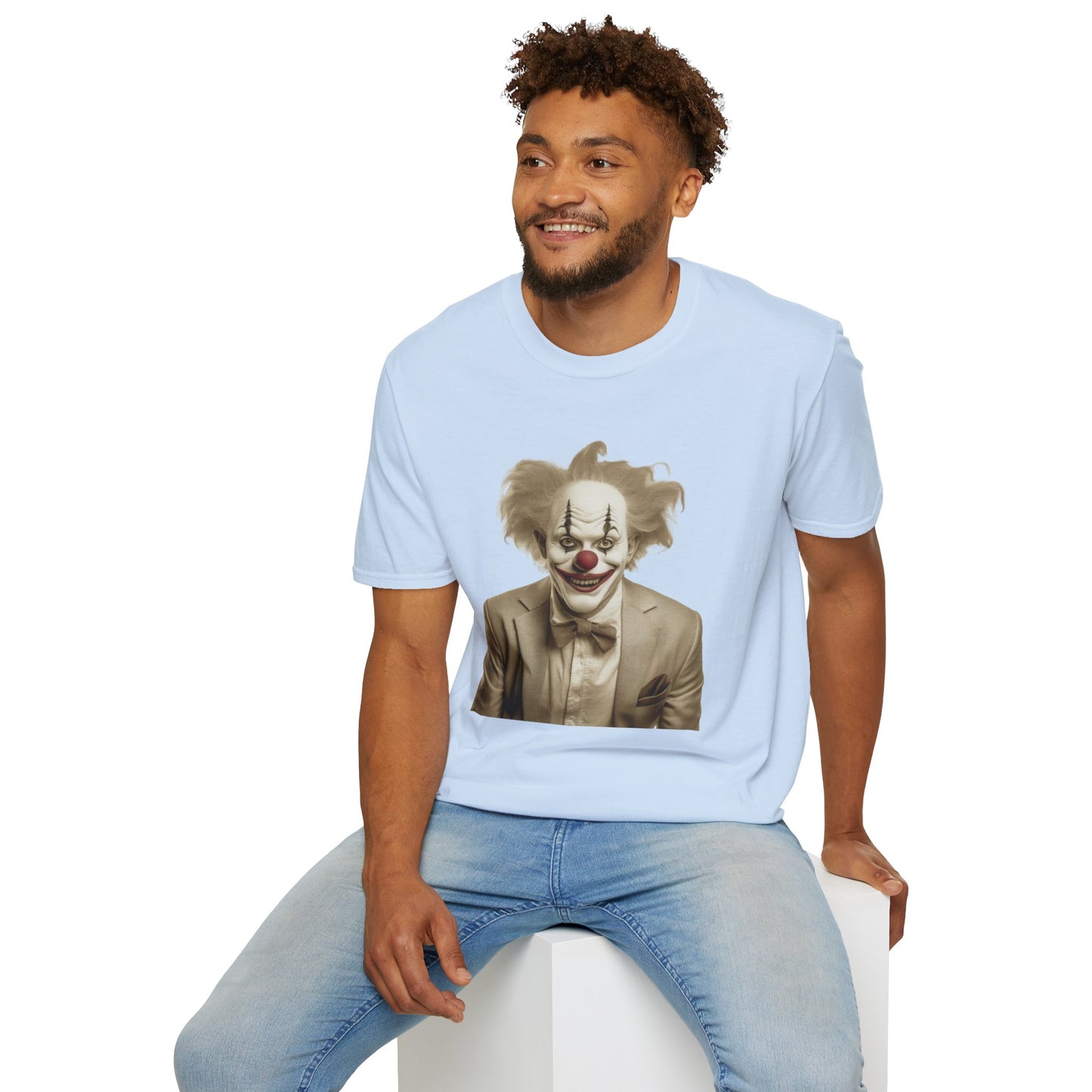 Clown Shirt, T Shirt with Clown, Funny Man Shirt, Tee Shirt with Funny Man, Circus Shirt, Shirt with Circus, Scary Man Shirt, Shirt with Scary Man