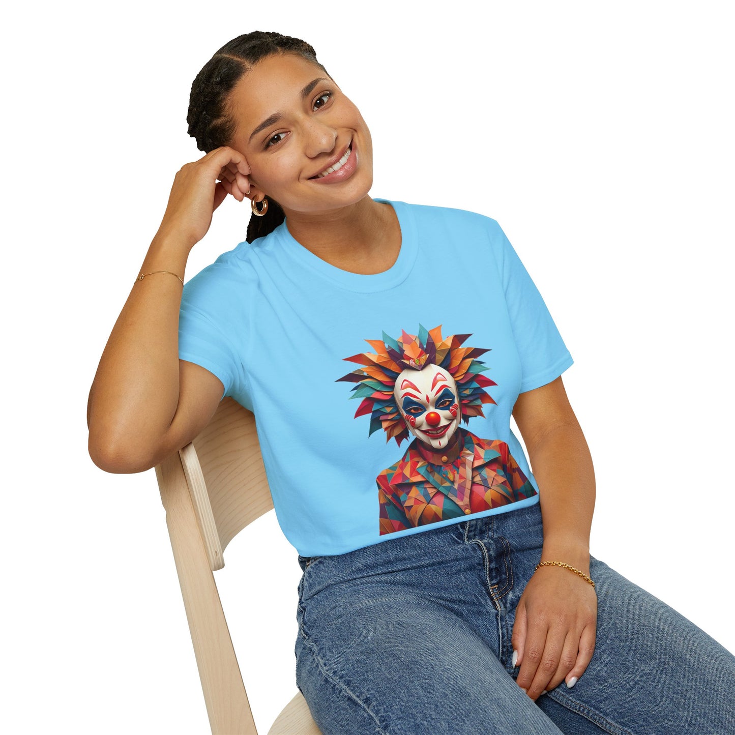 Clown Shirt, T Shirt with Clown, Funny Man Shirt, Tee Shirt with Funny Man, Circus Shirt, Shirt with Circus, Scary Man Shirt, Shirt with Scary Man
