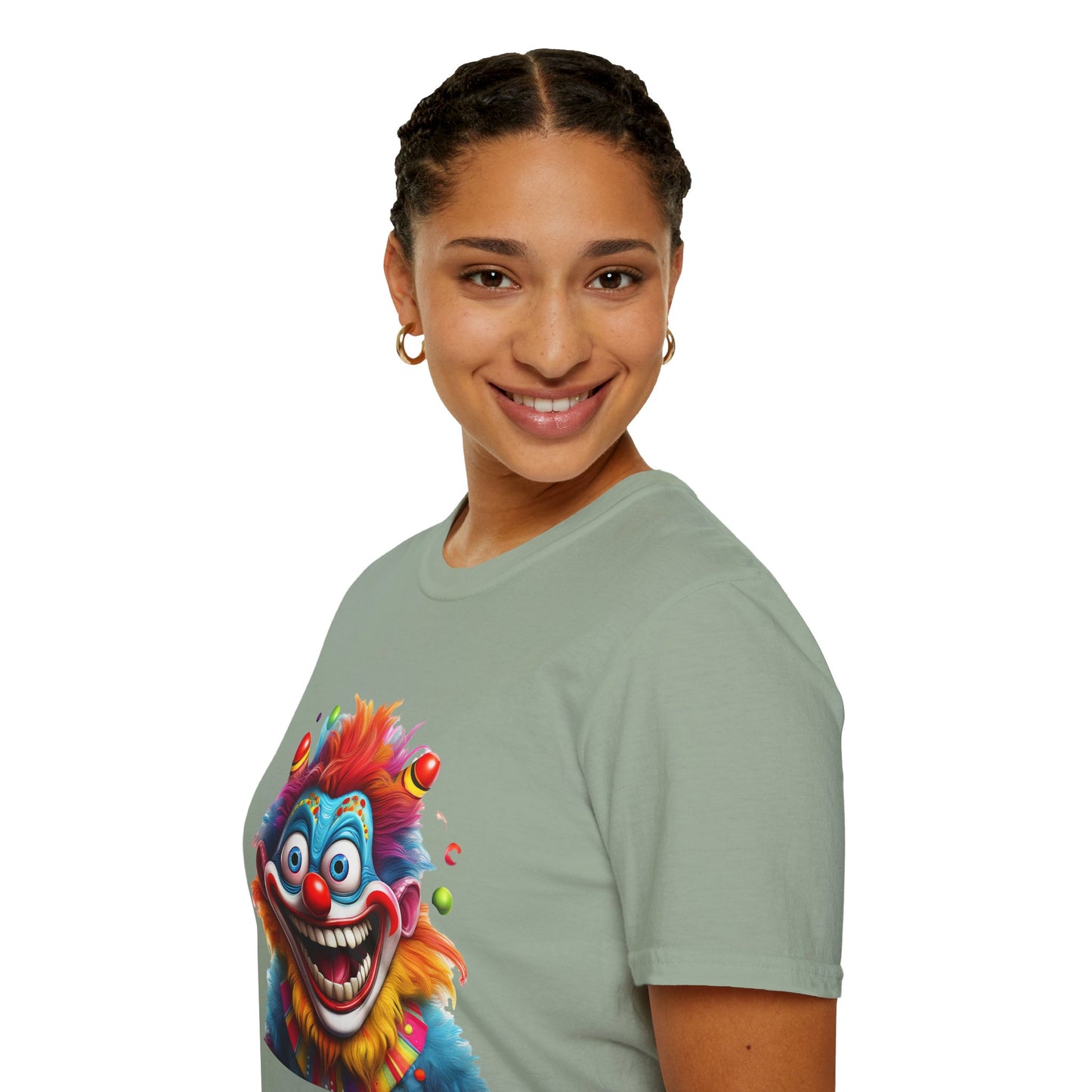 Clown Shirt, T Shirt with Clown, Funny Man Shirt, Tee Shirt with Funny Man, Circus Shirt, Shirt with Circus, Scary Man Shirt, Shirt with Scary Man