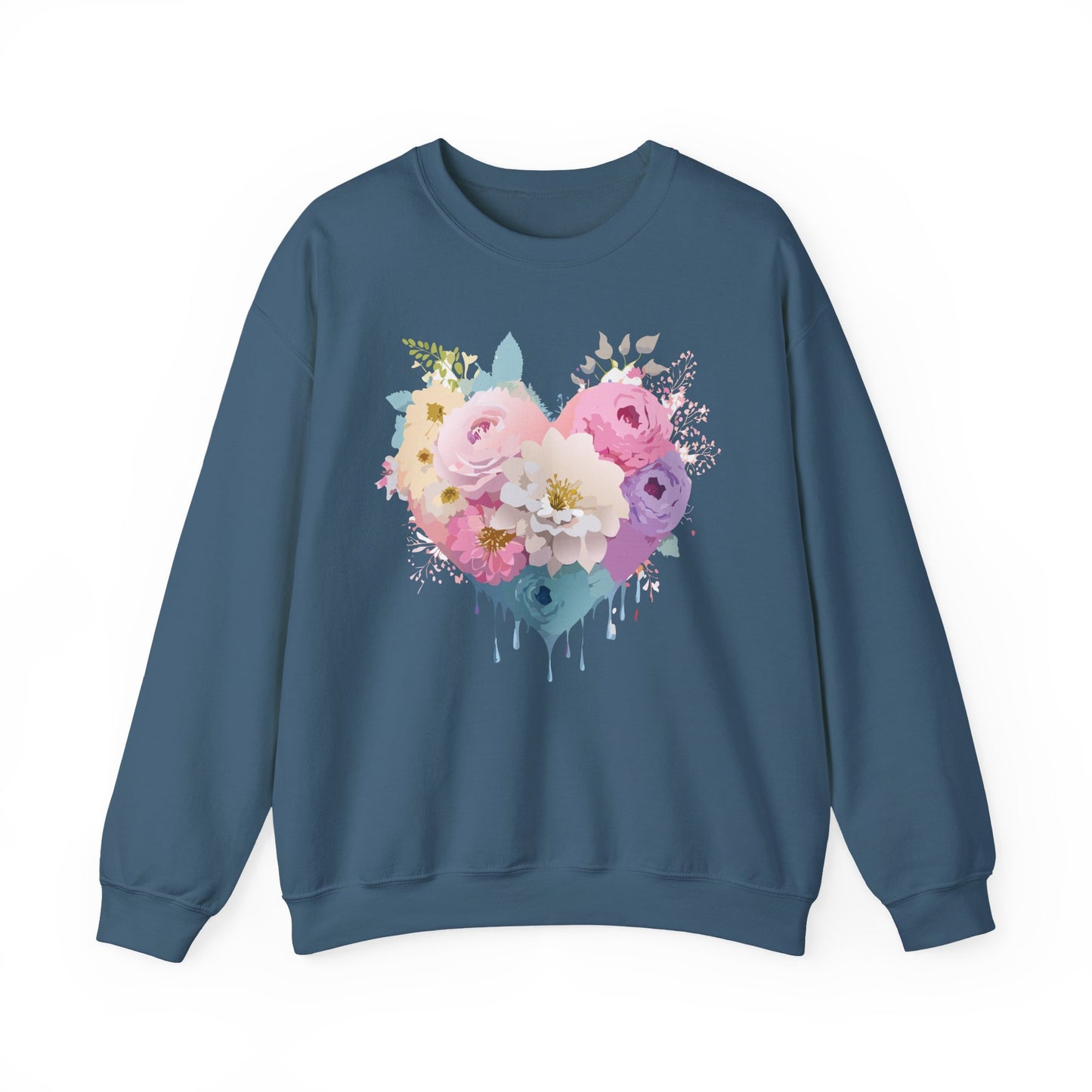 Floral Heart Sweatshirt, Floral Love Sweatshirt, Valentine's Day Sweatshirt, Heart Floral Sweatshirt