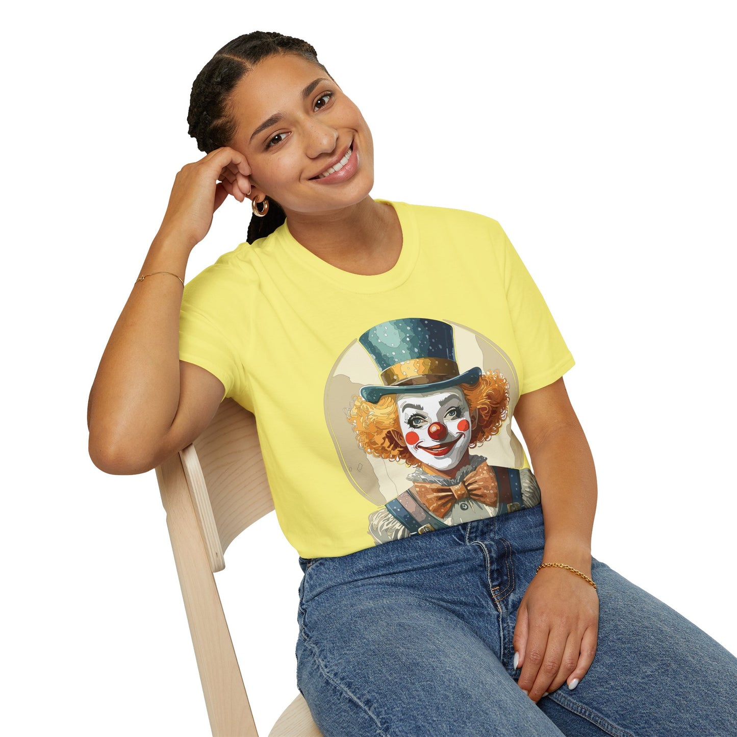 Clown Shirt, T Shirt with Clown, Funny Man Shirt, Tee Shirt with Funny Man, Circus Shirt, Shirt with Circus, Scary Man Shirt, Shirt with Scary Man