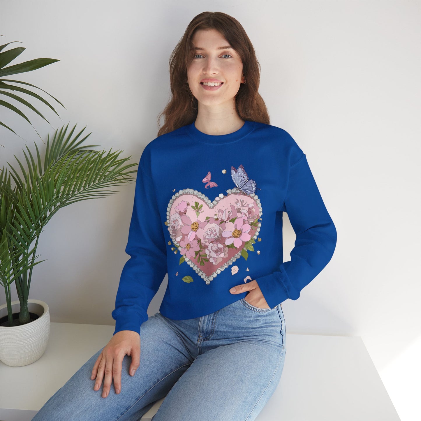 Floral Heart Sweatshirt, Floral Love Sweatshirt, Valentine's Day Sweatshirt, Heart Floral Sweatshirt
