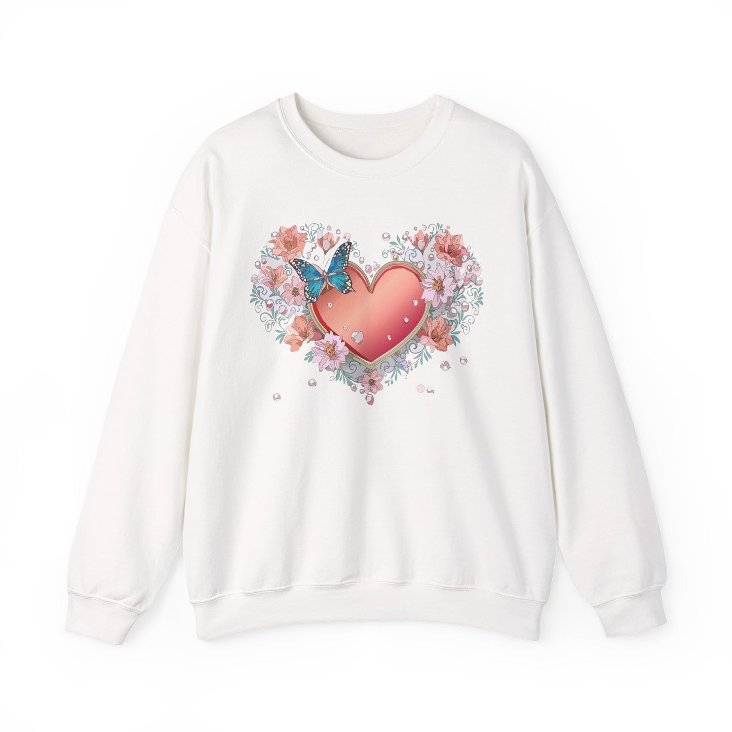 Floral Heart Sweatshirt, Floral Love Sweatshirt, Valentine's Day Sweatshirt, Heart Floral Sweatshirt