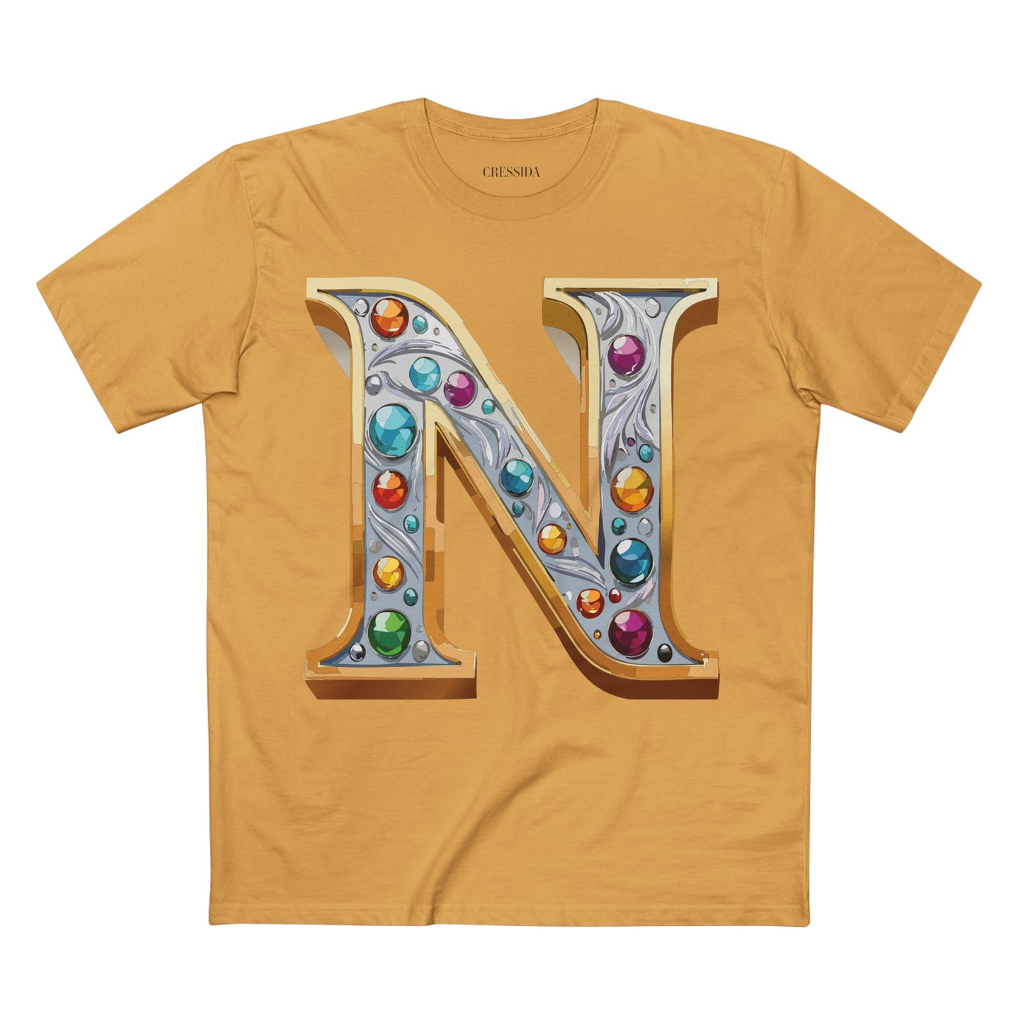 Letter Shirt, Shirt with Letters, Tee Shirt with Gold Letters