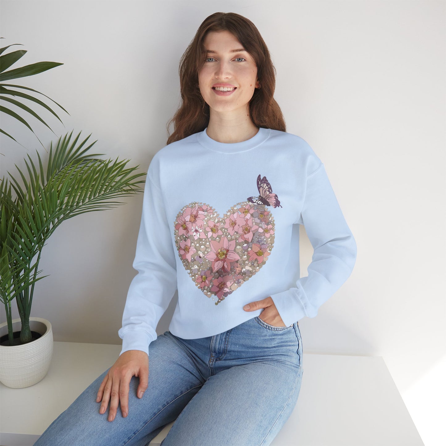 Floral Heart Sweatshirt, Floral Love Sweatshirt, Valentine's Day Sweatshirt, Heart Floral Sweatshirt