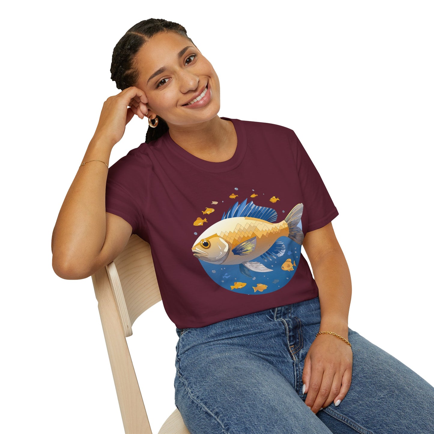 Fish Art Design Shirt, T Shirt with Fish, Graphic Shirt, Tee Shirt with Graphic Design, Shirt with Fish Graphic Art