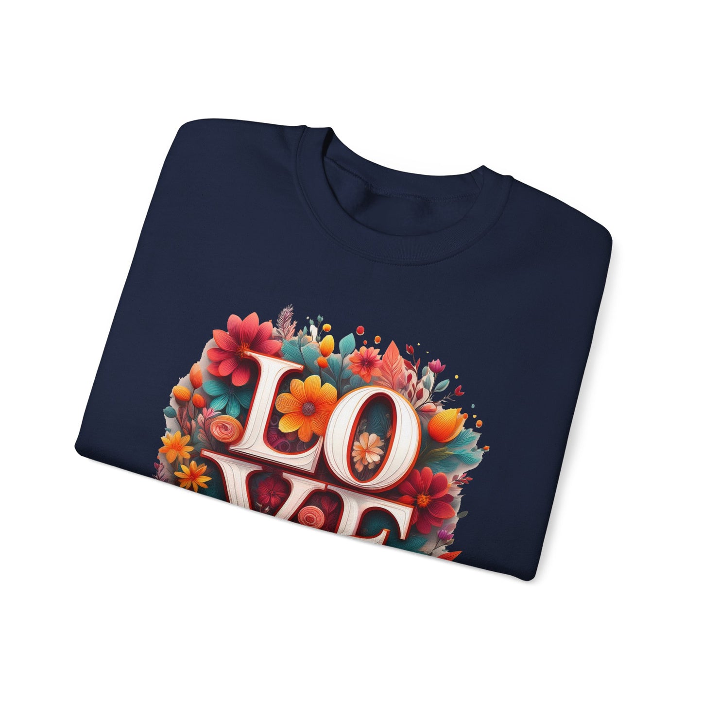 Floral Love Sweatshirt, Valentine's Day Sweatshirt, Love Flower Sweatshirt
