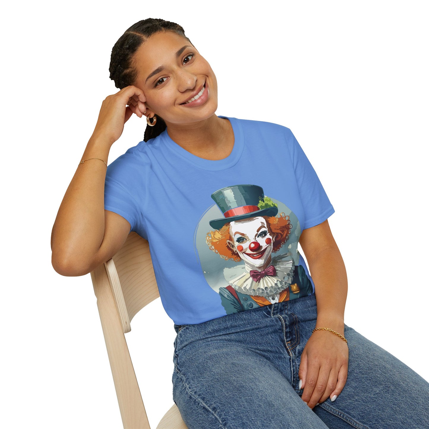 Clown Shirt, T Shirt with Clown, Funny Man Shirt, Tee Shirt with Funny Man, Circus Shirt, Shirt with Circus, Scary Man Shirt, Shirt with Scary Man