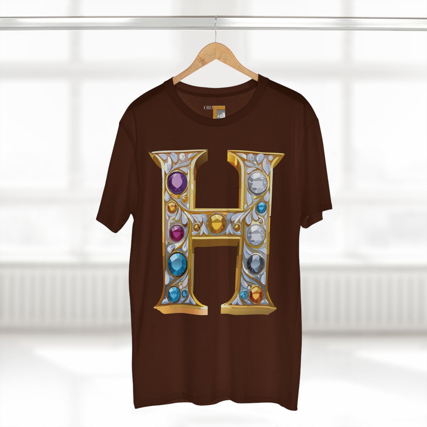 Letter Shirt, Shirt with Letters, Tee Shirt with Gold Letters