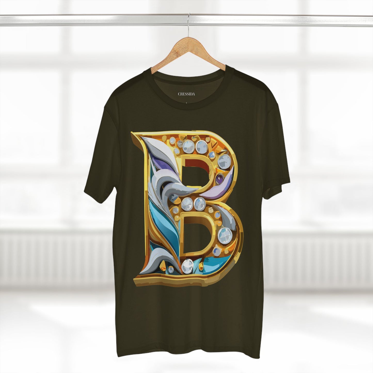 Letter Shirt, Shirt with Letters, Tee Shirt with Gold Letters