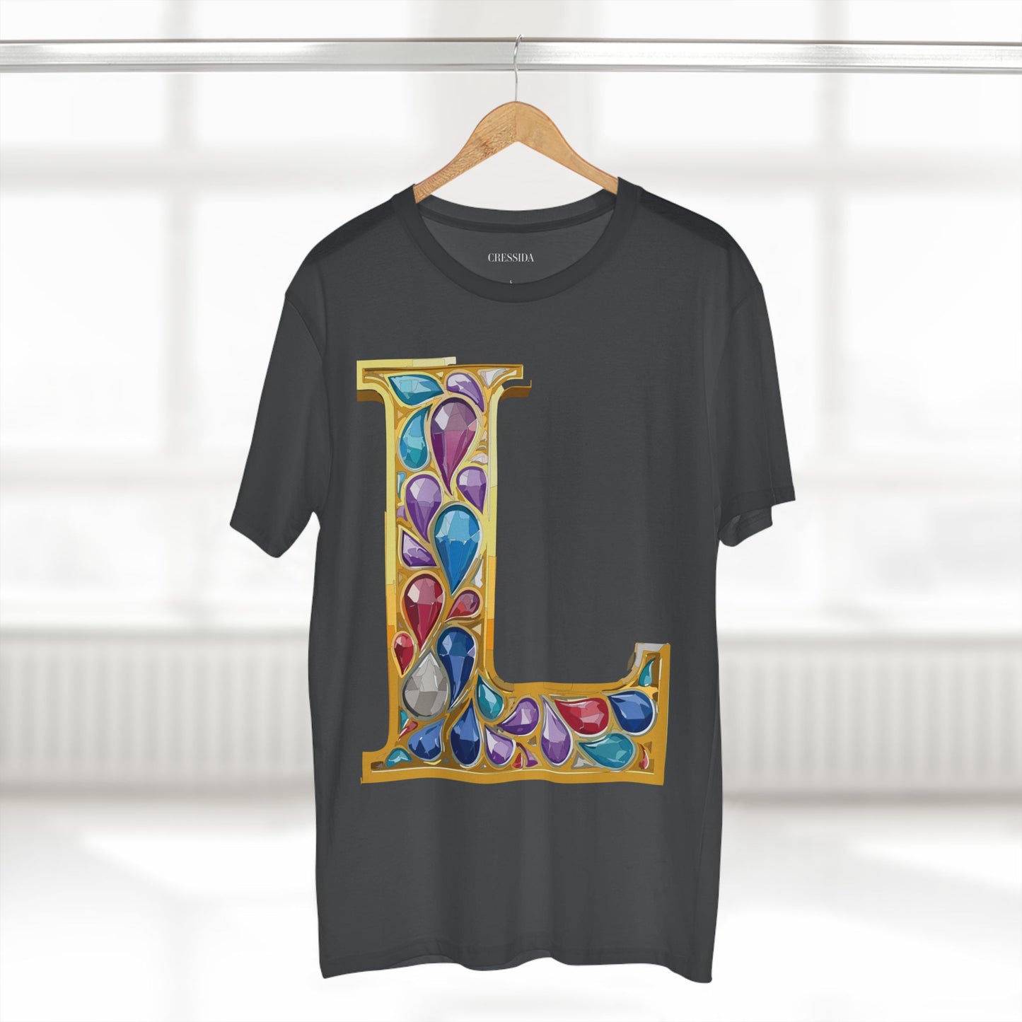 Letter Shirt, Shirt with Letters, Tee Shirt with Gold Letters