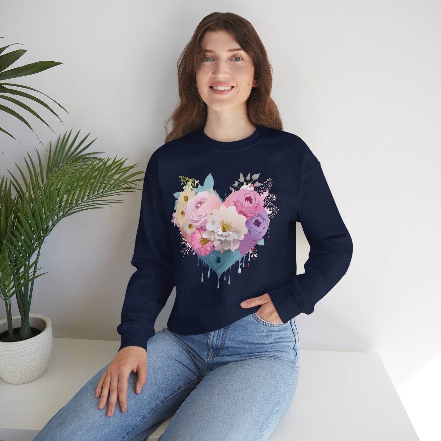Floral Heart Sweatshirt, Floral Love Sweatshirt, Valentine's Day Sweatshirt, Heart Floral Sweatshirt