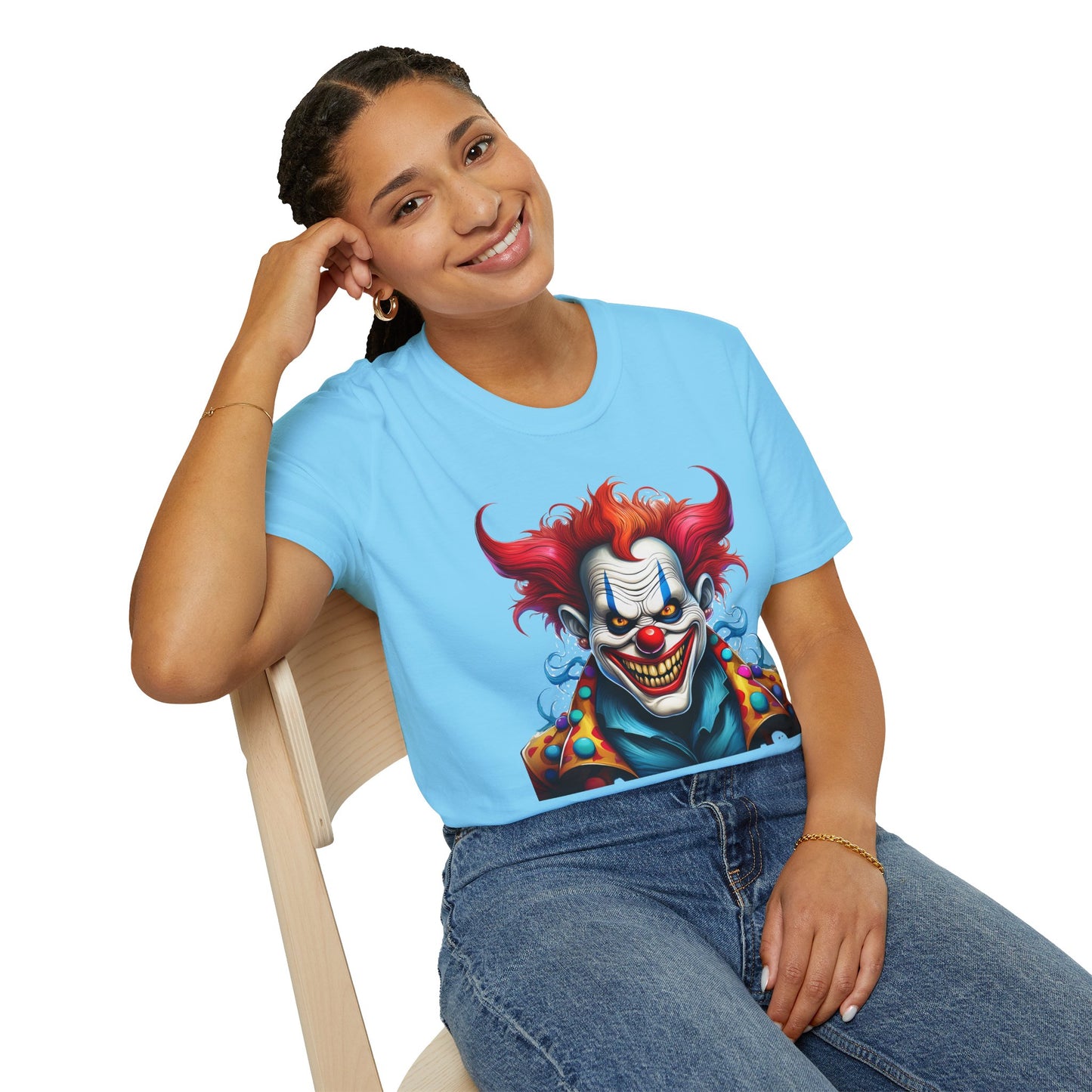 Clown Shirt, T Shirt with Clown, Funny Man Shirt, Tee Shirt with Funny Man, Circus Shirt, Shirt with Circus, Scary Man Shirt, Shirt with Scary Man