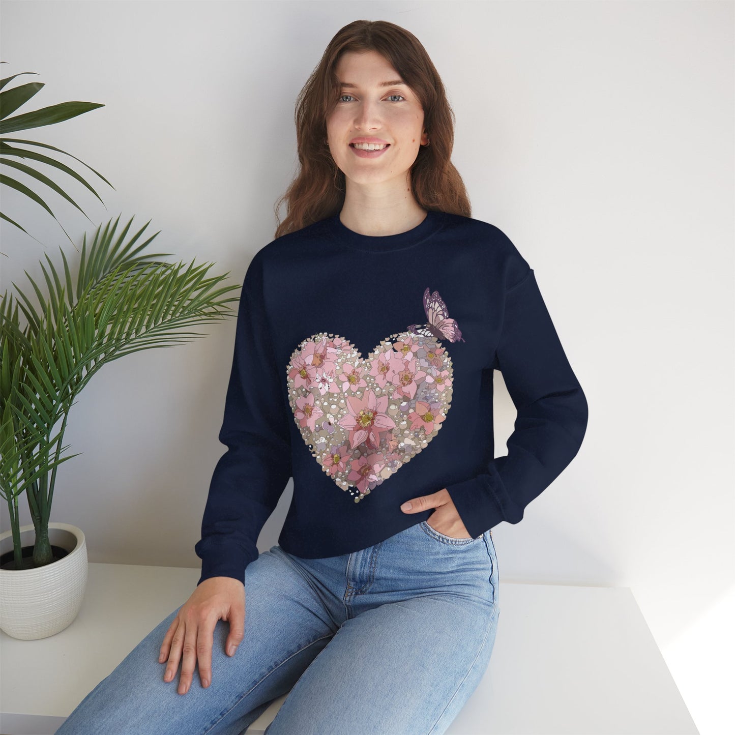 Floral Heart Sweatshirt, Floral Love Sweatshirt, Valentine's Day Sweatshirt, Heart Floral Sweatshirt