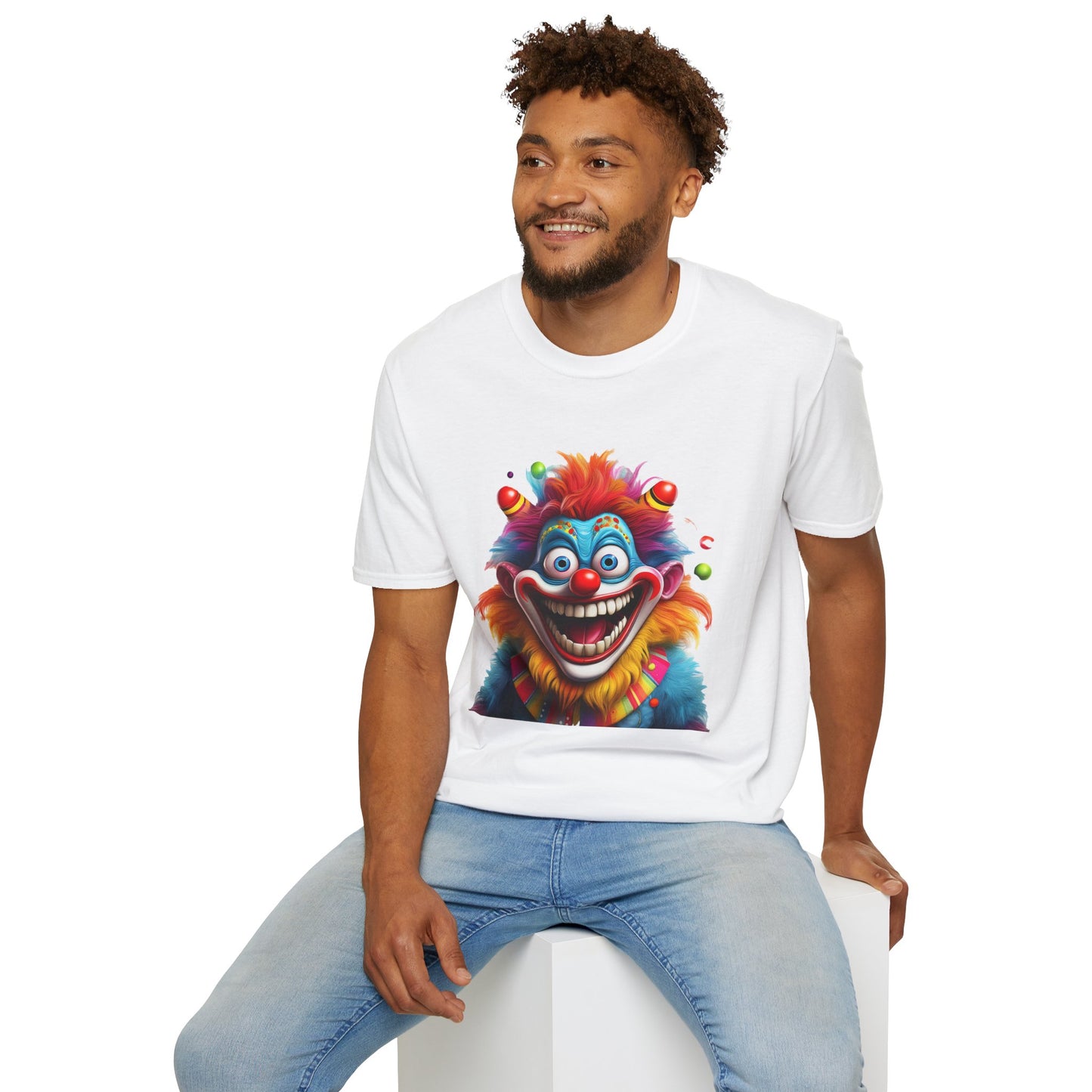 Clown Shirt, T Shirt with Clown, Funny Man Shirt, Tee Shirt with Funny Man, Circus Shirt, Shirt with Circus, Scary Man Shirt, Shirt with Scary Man