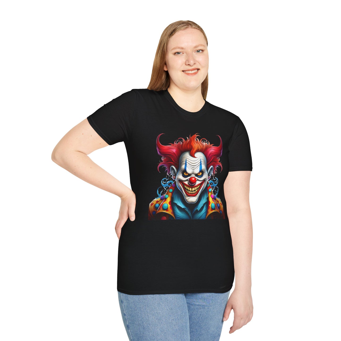 Clown Shirt, T Shirt with Clown, Funny Man Shirt, Tee Shirt with Funny Man, Circus Shirt, Shirt with Circus, Scary Man Shirt, Shirt with Scary Man