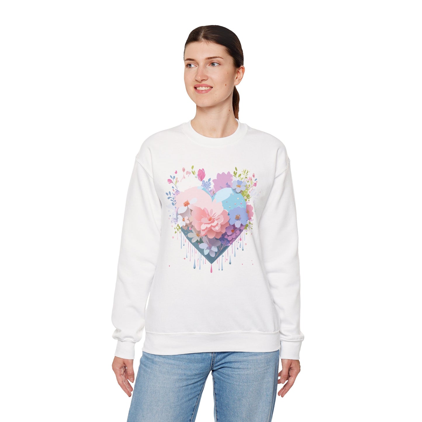 Floral Heart Sweatshirt, Floral Love Sweatshirt, Valentine's Day Sweatshirt, Heart Floral Sweatshirt