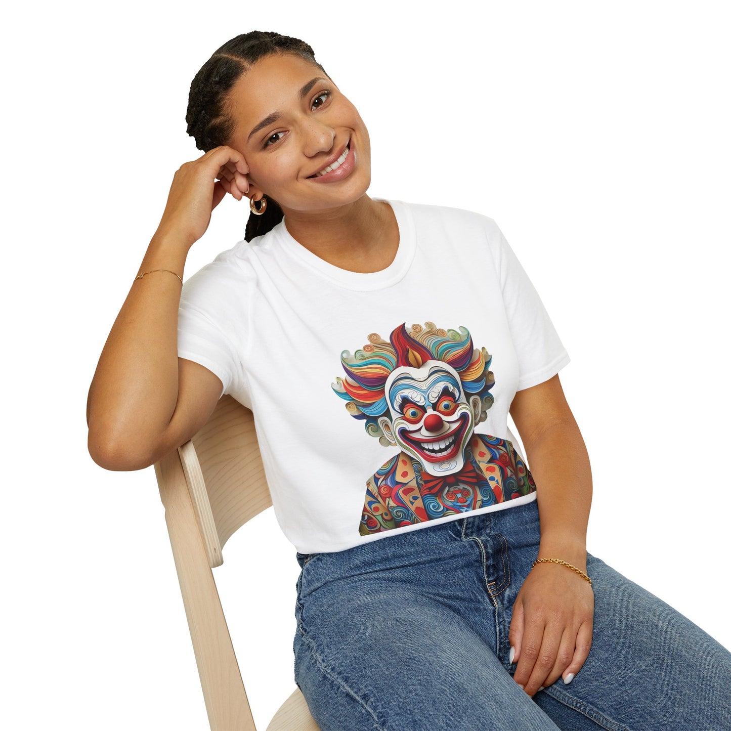 Clown Shirt, T Shirt with Clown, Funny Man Shirt, Tee Shirt with Funny Man, Circus Shirt, Shirt with Circus, Scary Man Shirt, Shirt with Scary Man