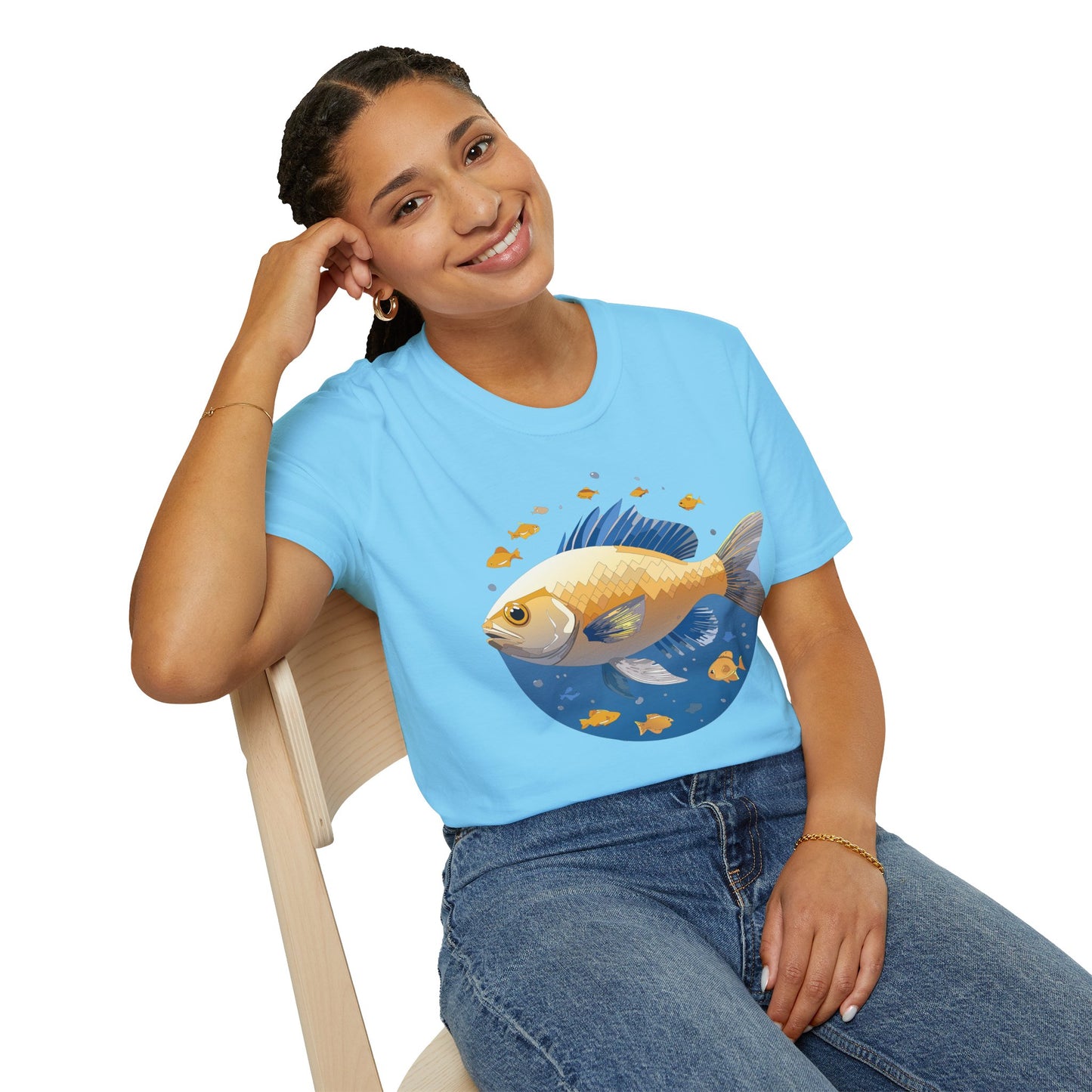 Fish Art Design Shirt, T Shirt with Fish, Graphic Shirt, Tee Shirt with Graphic Design, Shirt with Fish Graphic Art