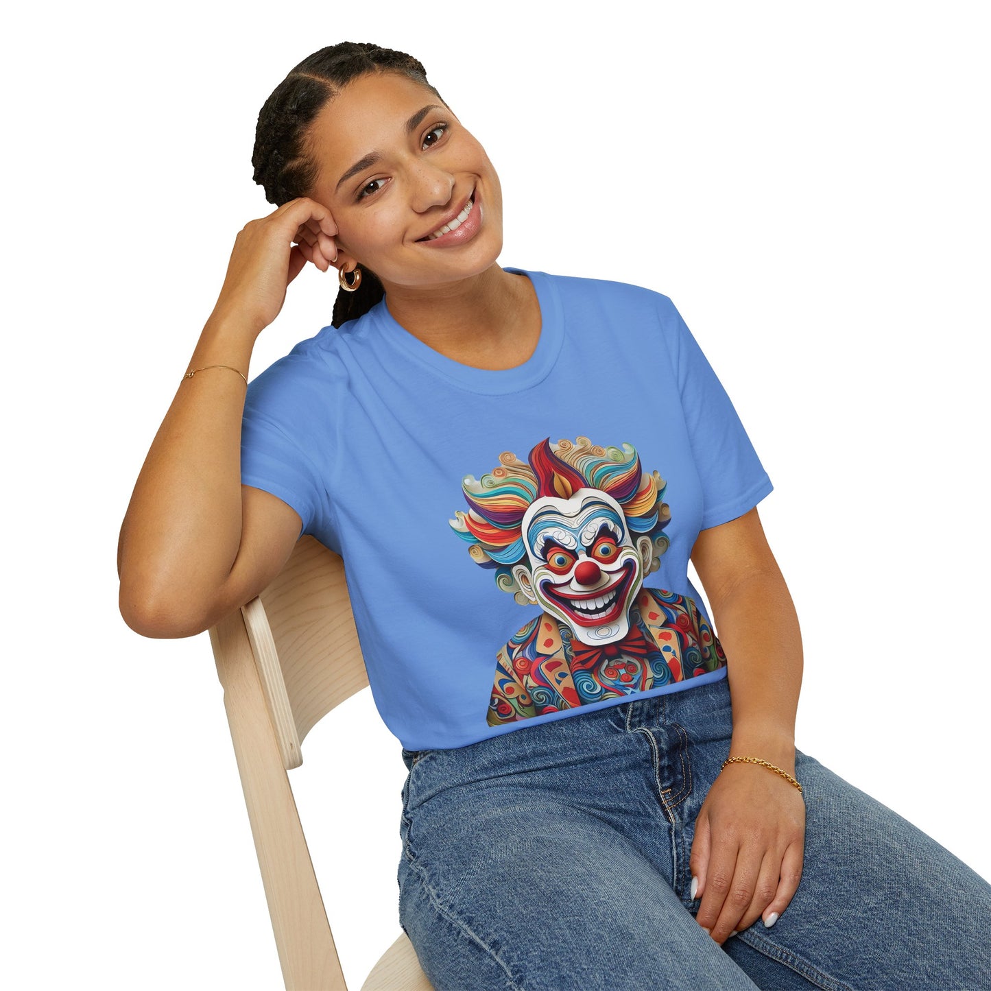 Clown Shirt, T Shirt with Clown, Funny Man Shirt, Tee Shirt with Funny Man, Circus Shirt, Shirt with Circus, Scary Man Shirt, Shirt with Scary Man