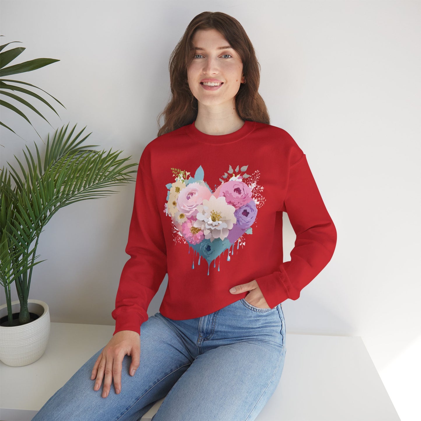 Floral Heart Sweatshirt, Floral Love Sweatshirt, Valentine's Day Sweatshirt, Heart Floral Sweatshirt