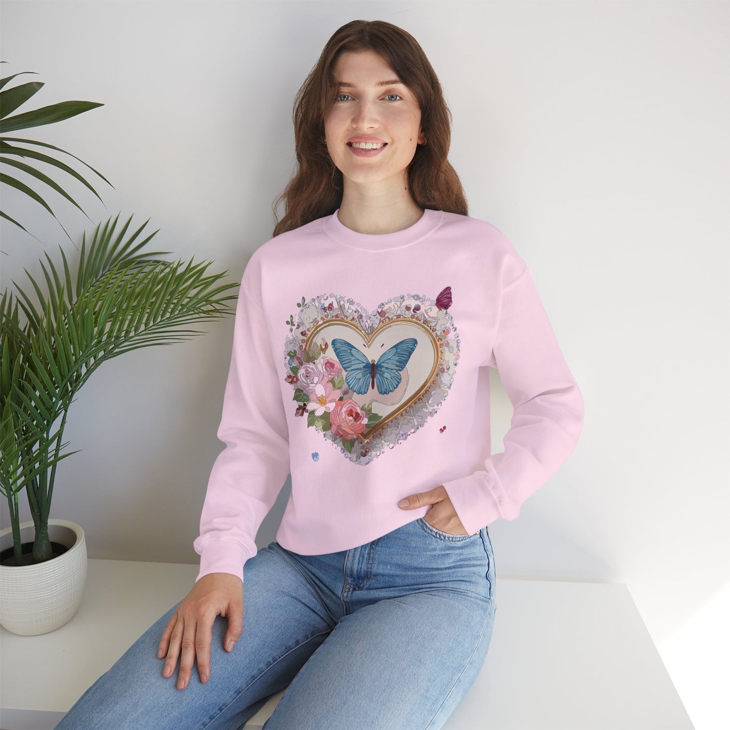 Floral Heart Sweatshirt, Floral Love Sweatshirt, Valentine's Day Sweatshirt, Heart Floral Sweatshirt