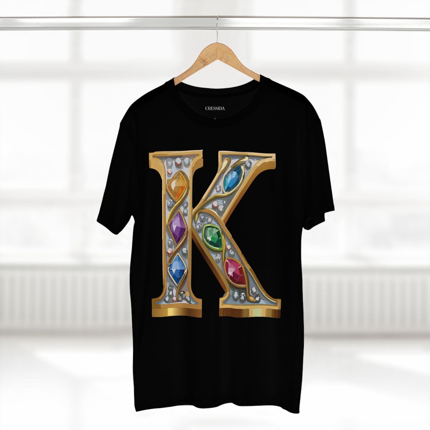 Letter Shirt, Shirt with Letters, Tee Shirt with Gold Letters