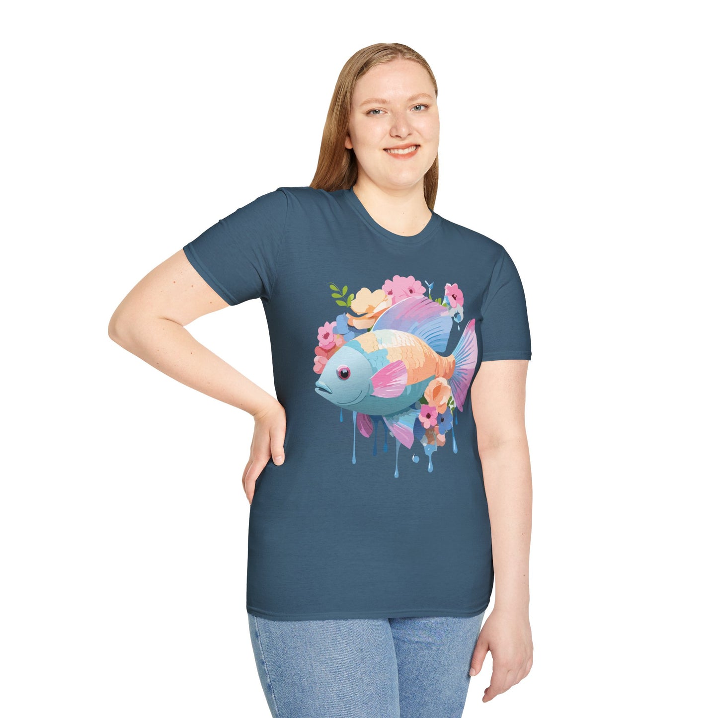 Fish Art Design Shirt, T Shirt with Fish, Graphic Shirt, Tee Shirt with Graphic Design, Shirt with Fish Graphic Art