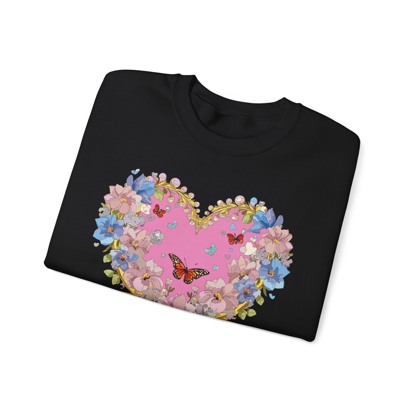 Floral Heart Sweatshirt, Floral Love Sweatshirt, Valentine's Day Sweatshirt, Heart Floral Sweatshirt