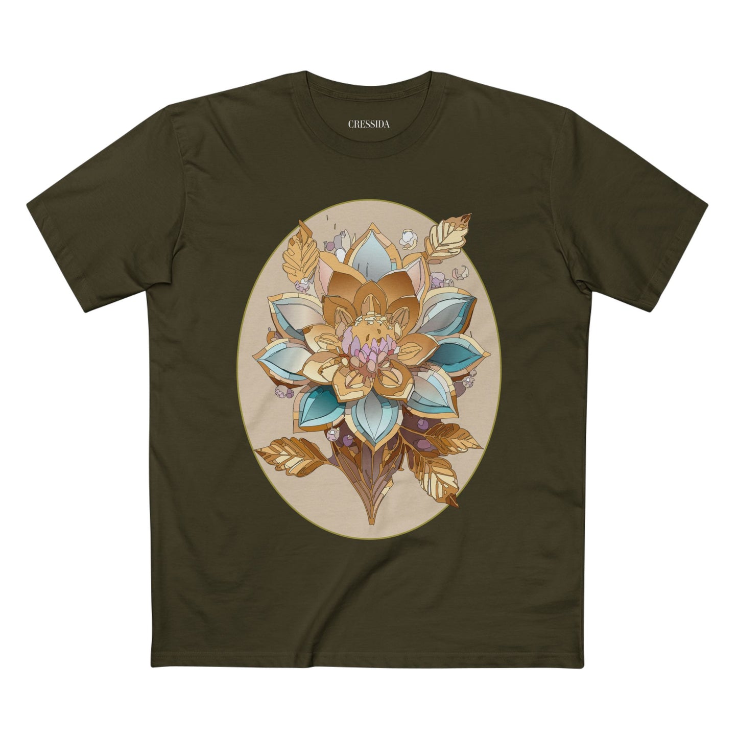 Floral Shirt, Shirt with Flower, Tee Shirt with Antique Flower