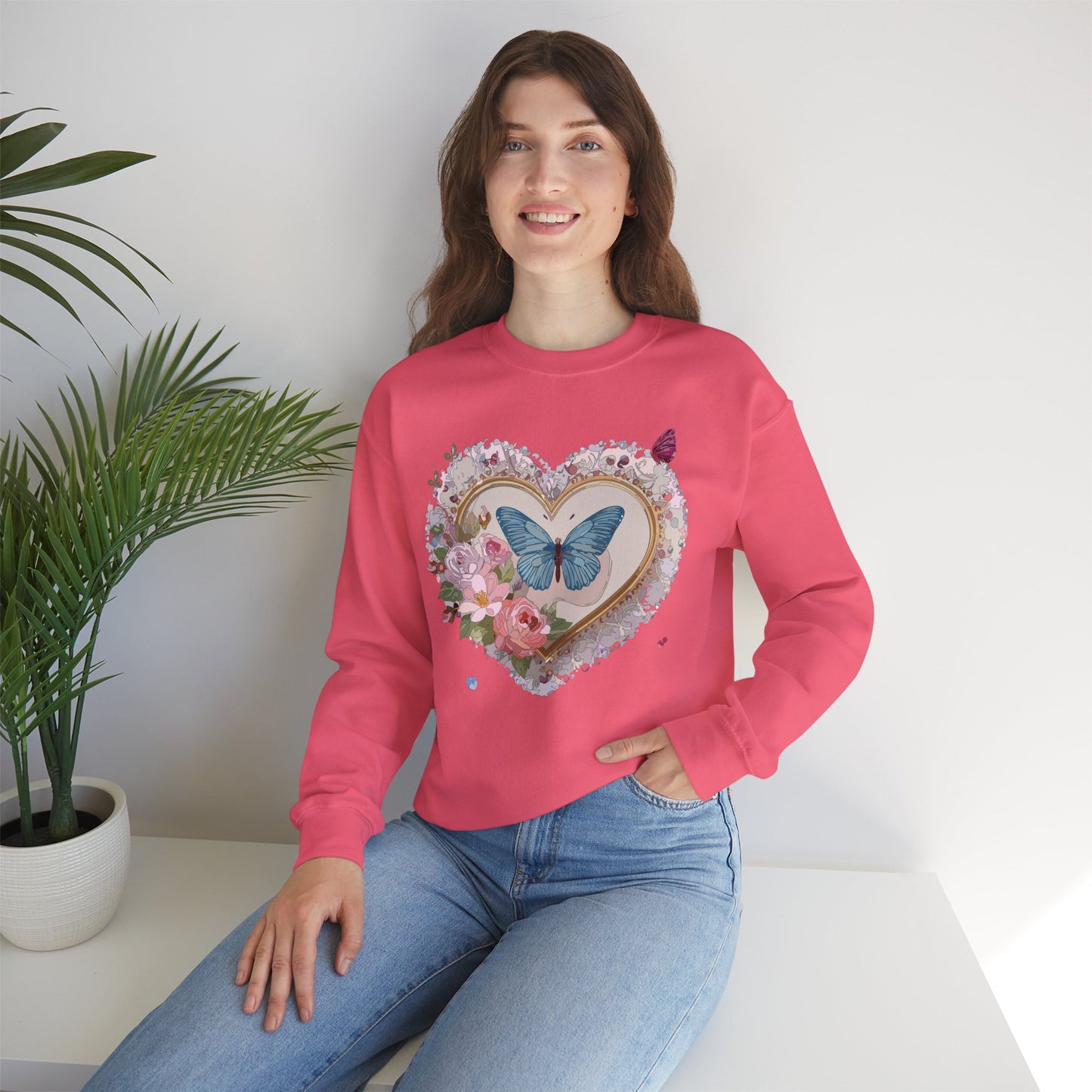 Floral Heart Sweatshirt, Floral Love Sweatshirt, Valentine's Day Sweatshirt, Heart Floral Sweatshirt