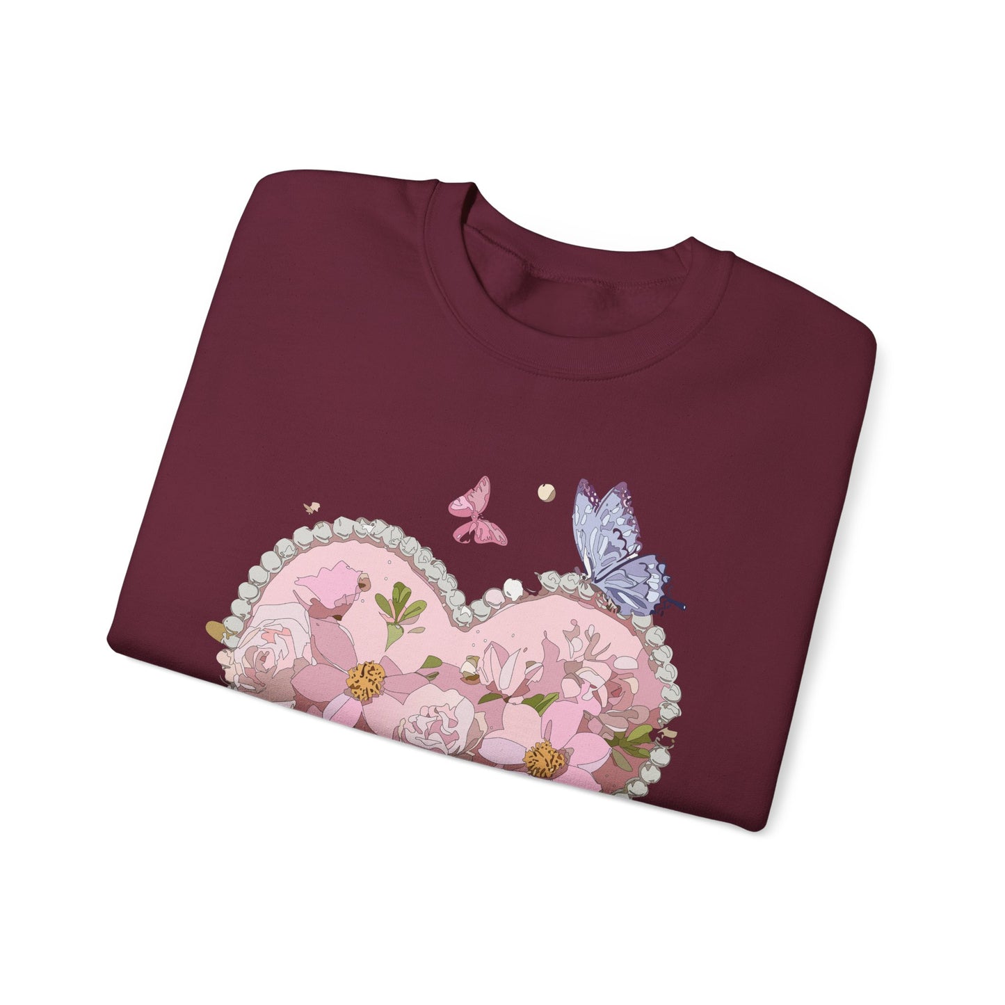 Floral Heart Sweatshirt, Floral Love Sweatshirt, Valentine's Day Sweatshirt, Heart Floral Sweatshirt