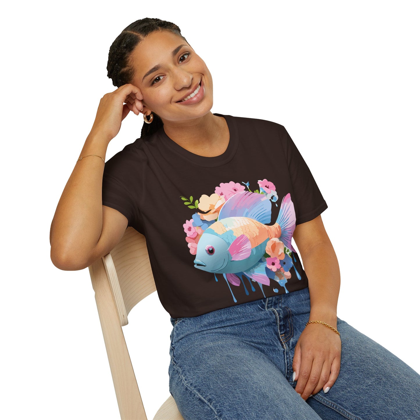 Fish Art Design Shirt, T Shirt with Fish, Graphic Shirt, Tee Shirt with Graphic Design, Shirt with Fish Graphic Art