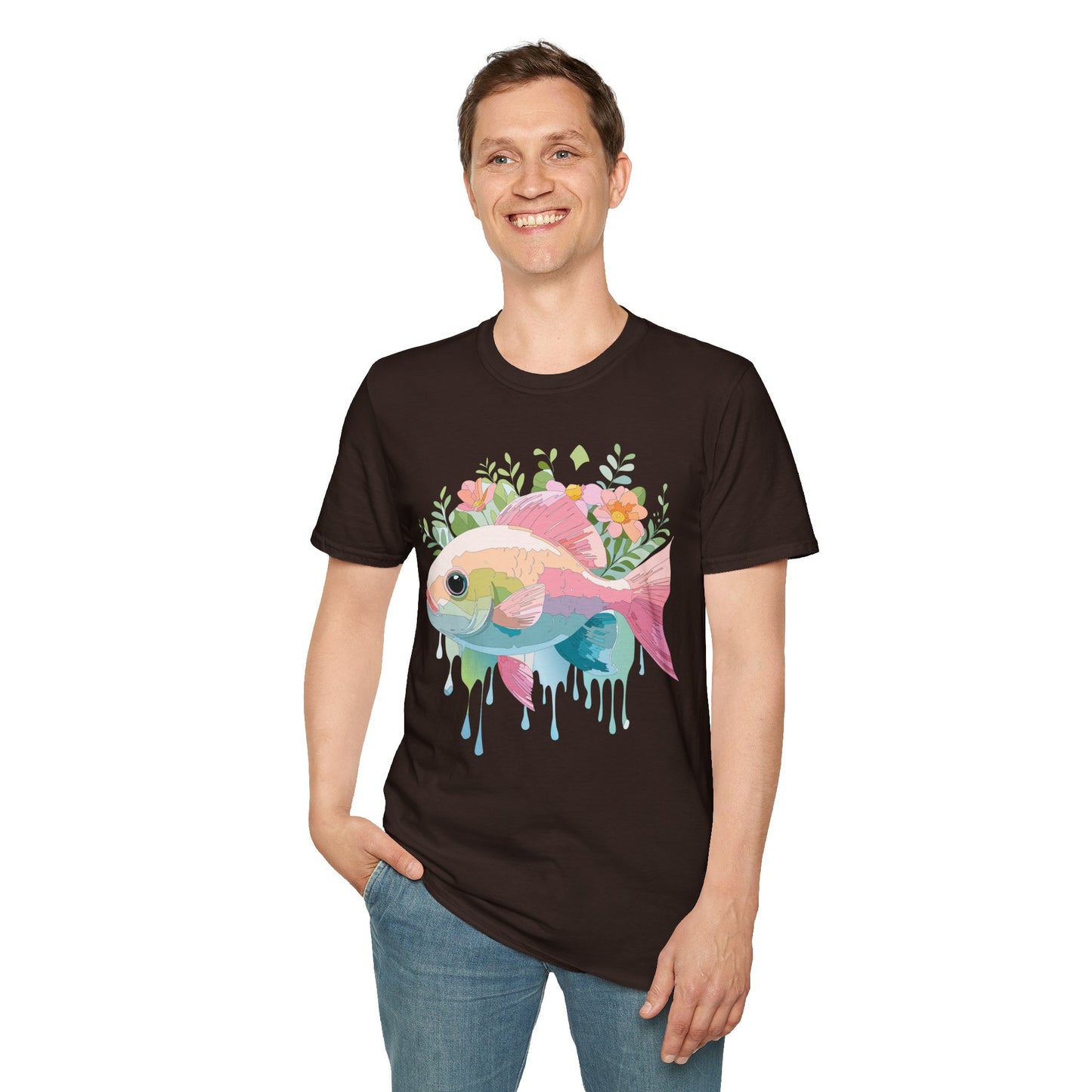 Fish Art Design Shirt, T Shirt with Fish, Graphic Shirt, Tee Shirt with Graphic Design, Shirt with Fish Graphic Art