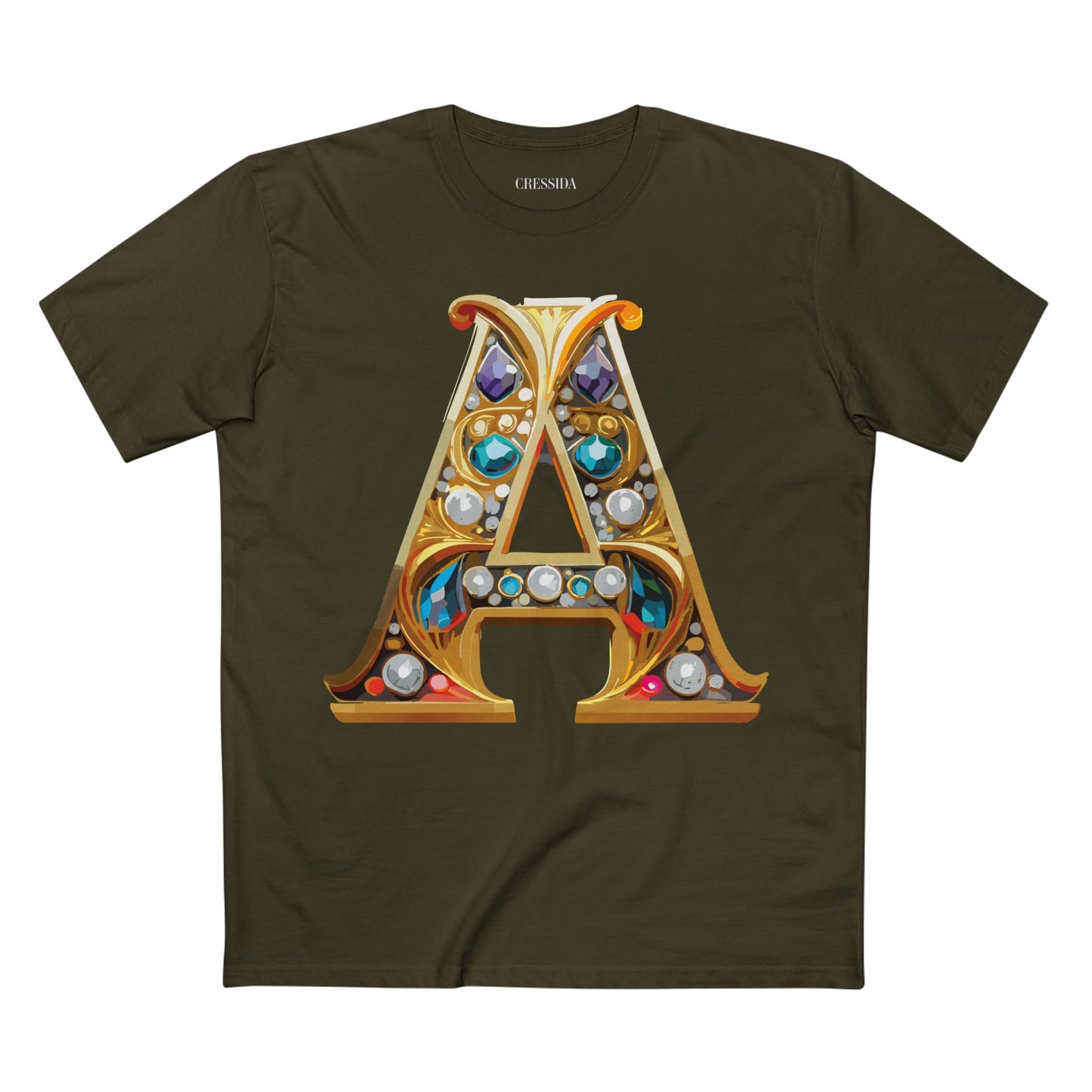 Letter Shirt, Shirt with Letters, Tee Shirt with Gold Letters