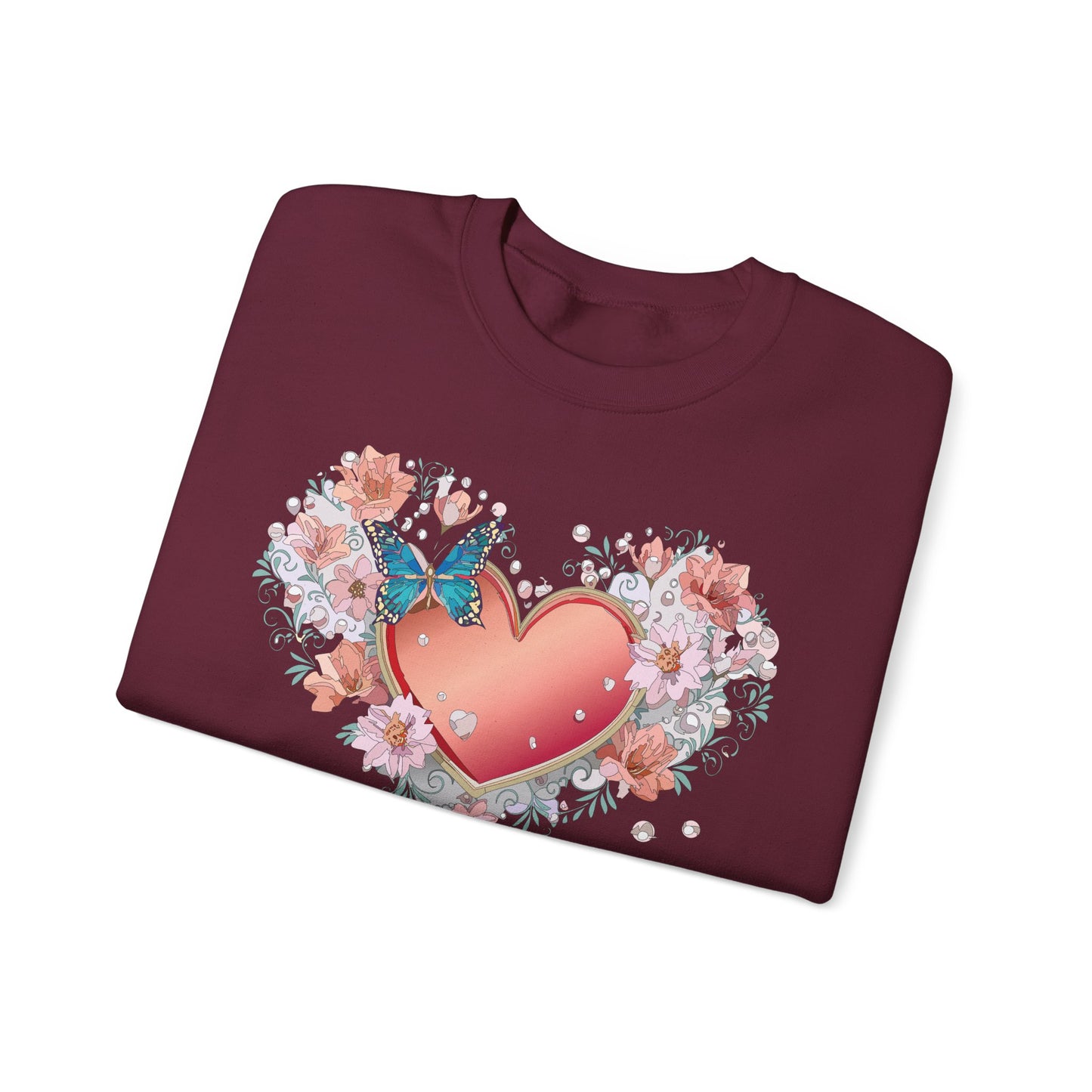 Floral Heart Sweatshirt, Floral Love Sweatshirt, Valentine's Day Sweatshirt, Heart Floral Sweatshirt