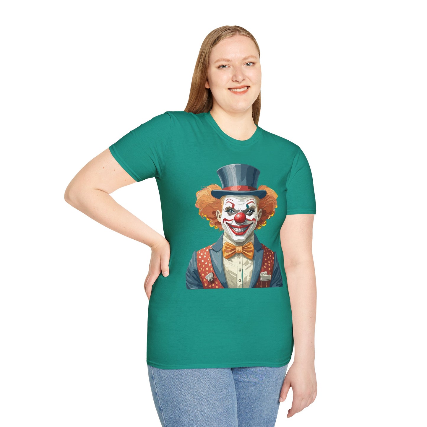 Clown Shirt, T Shirt with Clown, Funny Man Shirt, Tee Shirt with Funny Man, Circus Shirt, Shirt with Circus, Scary Man Shirt, Shirt with Scary Man