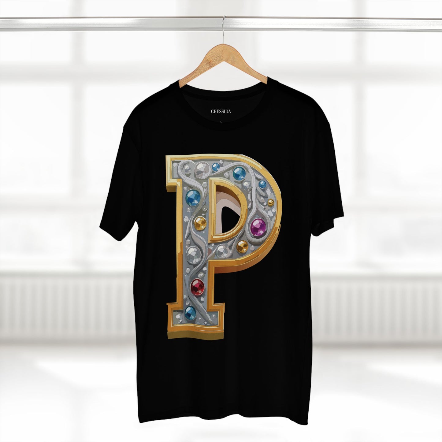 Letter Shirt, Shirt with Letters, Tee Shirt with Gold Letters