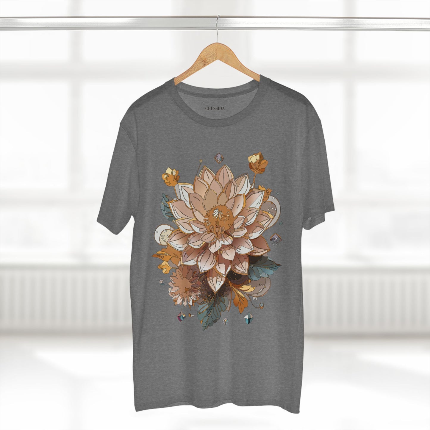 Floral Shirt, Shirt with Flower, Tee Shirt with Antique Flower
